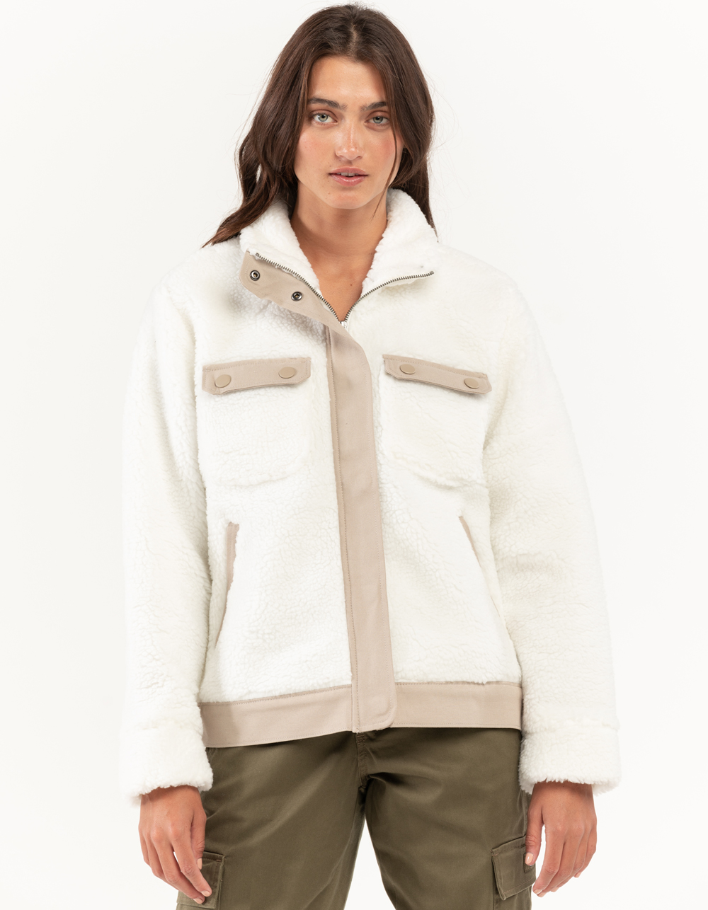 VANS Womens Cozy Sherpa Jacket - OFF WHITE | Tillys