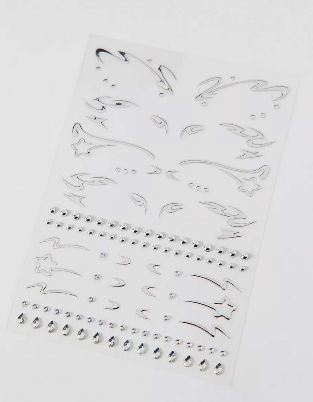 NEVER HAVE I EVER Chromed Out Face Adornments - SILVER