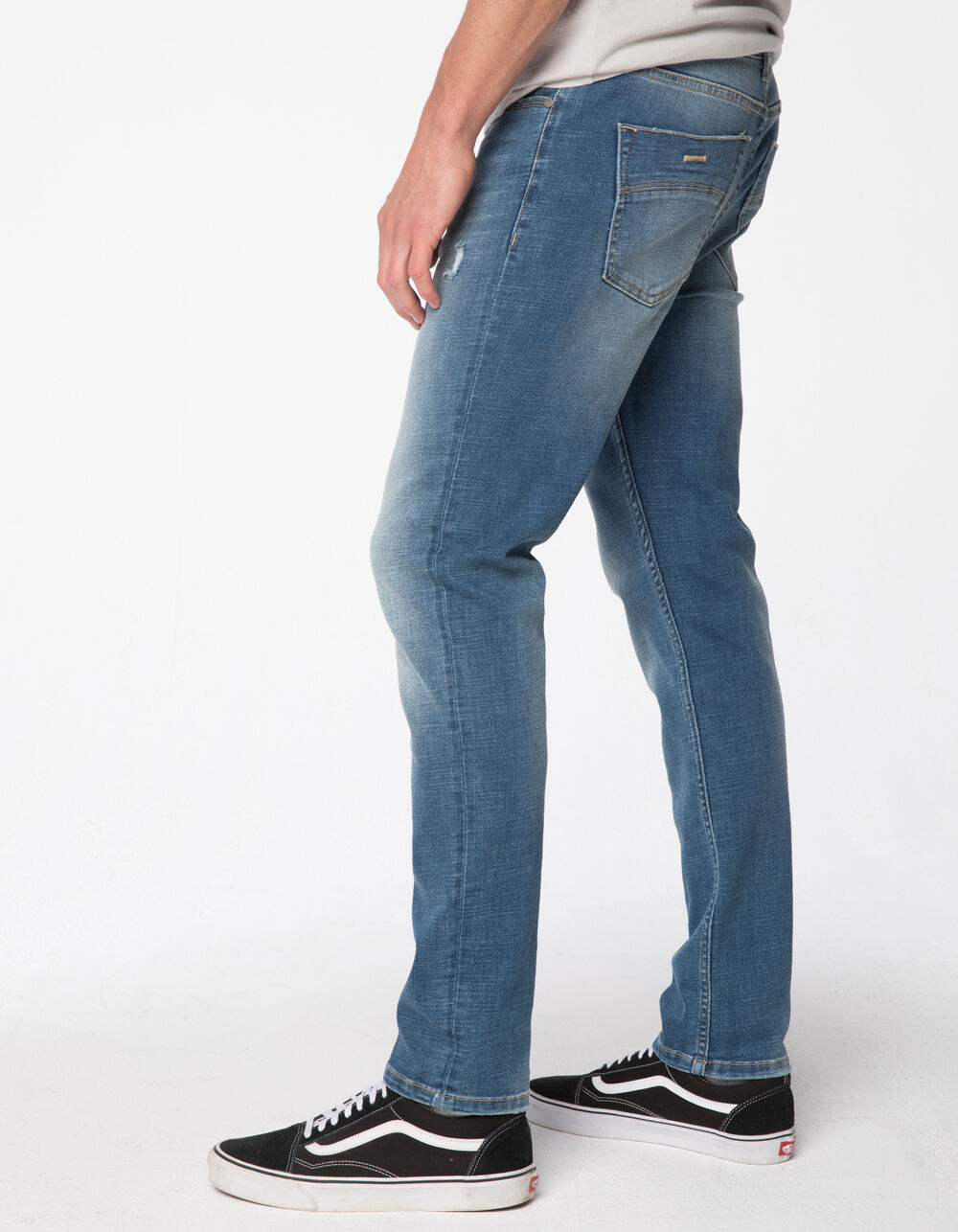 RSQ Seattle Skinny Taper Medium Vintage Mens Vintage Flex Ripped Jeans image number 2