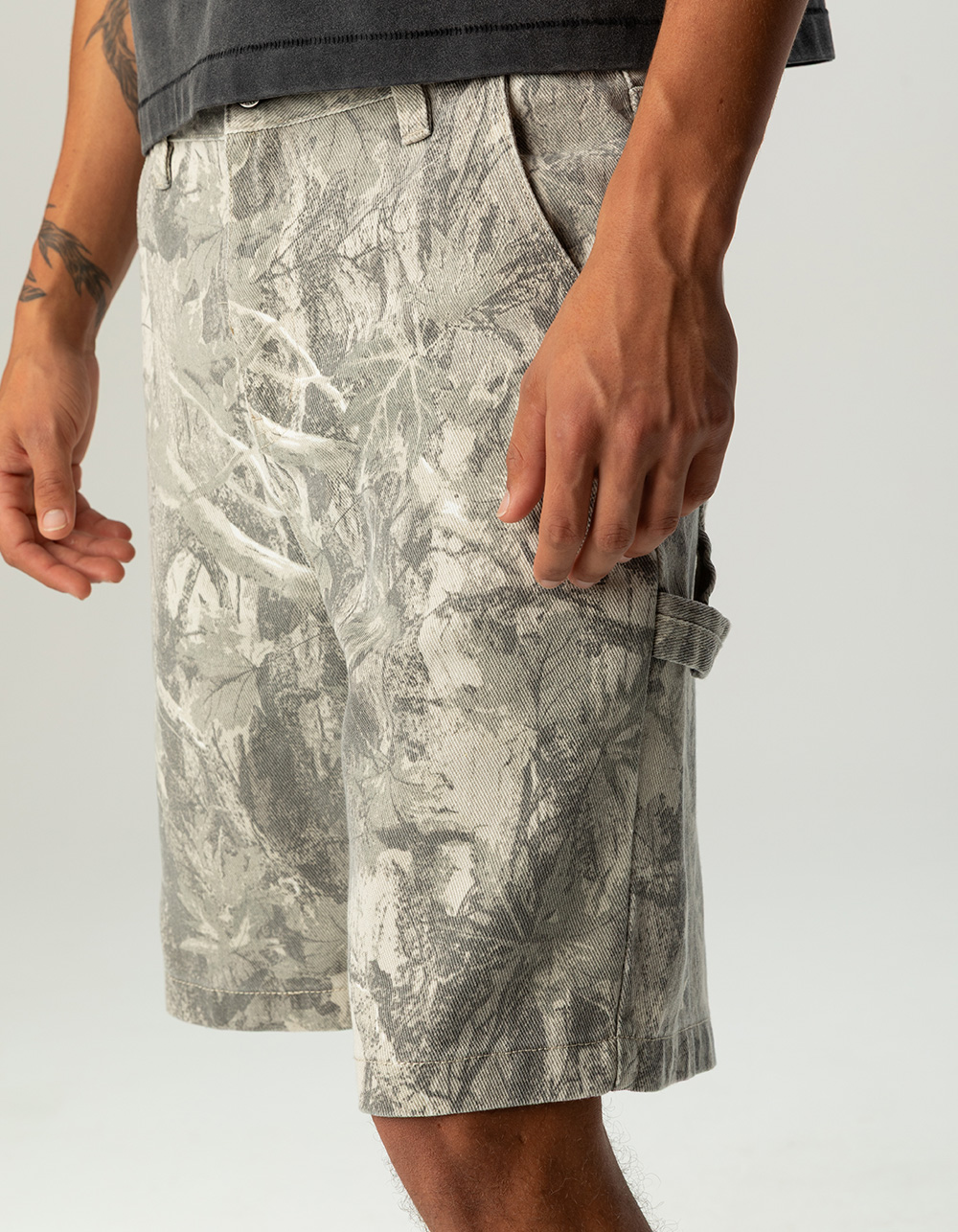 RSQ Mens Loose Twill Carpenter Shorts - LIGHT CAMO