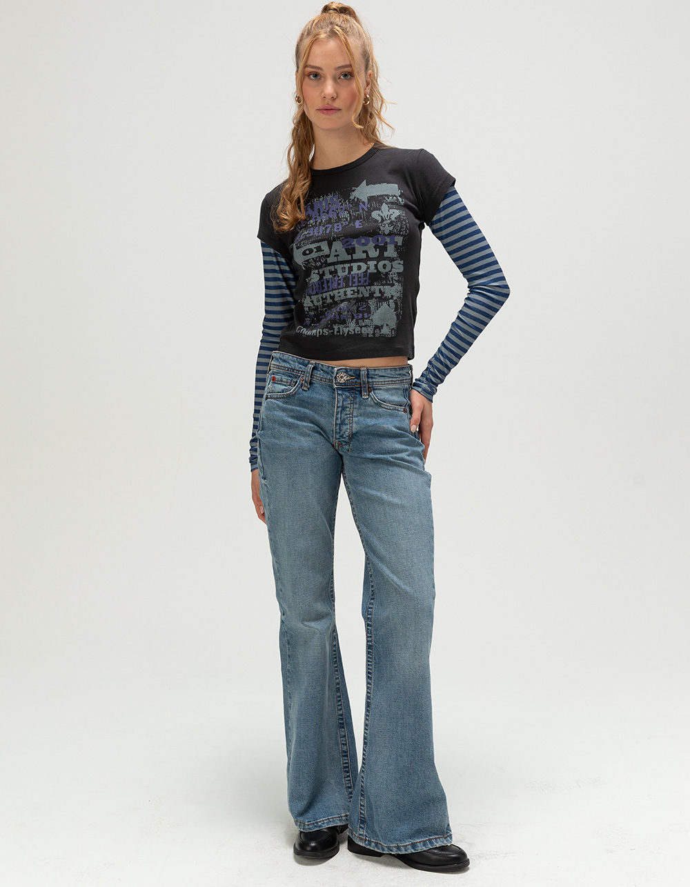 BDG Urban Outfitters Teo Womens Relaxed Flare Jeans - VINTAGE MED