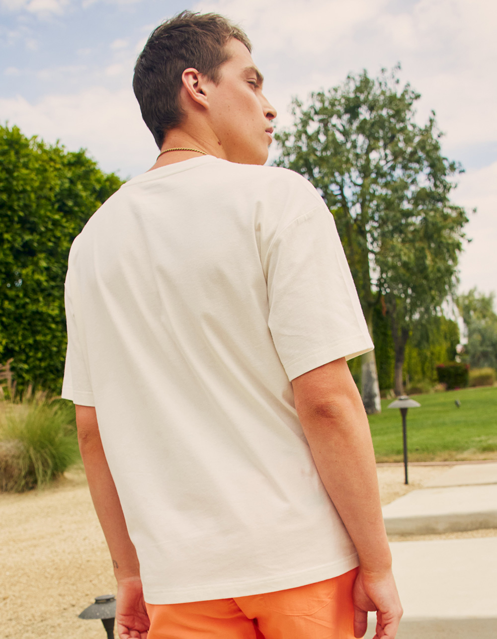 RSQ Mens Oversized Joshua Tree Tee - OFF WHITE