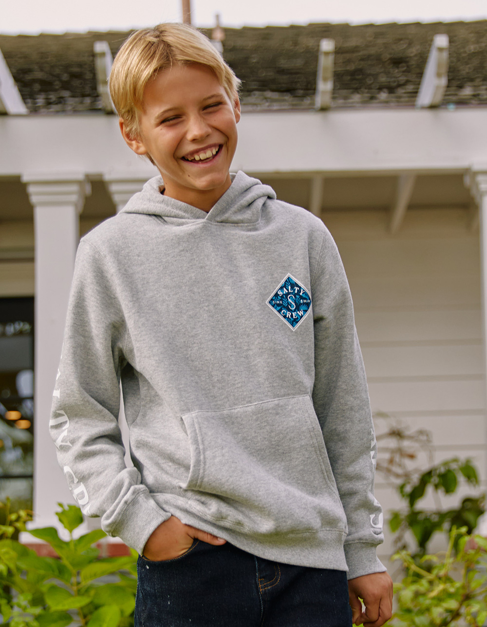 SALTY CREW Tippet Shores Boys Pullover Fleece Hoodie - GRAY | Tillys