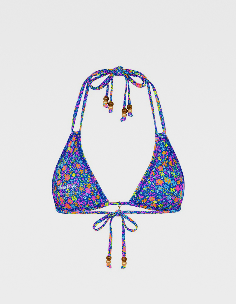 KULANI KINIS Electric Bloom Halter Bralette Bikini Top - MULTI