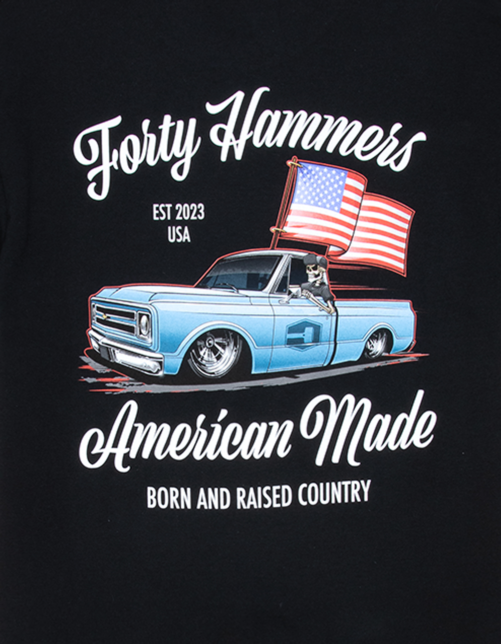 FORTY HAMMERS Born & Raised Mens Tee