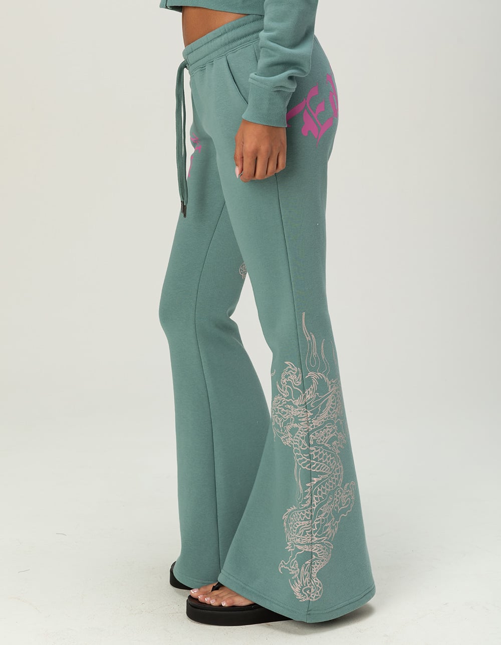 ED HARDY Panther Wings Womens Sweatpants - SEAFOAM