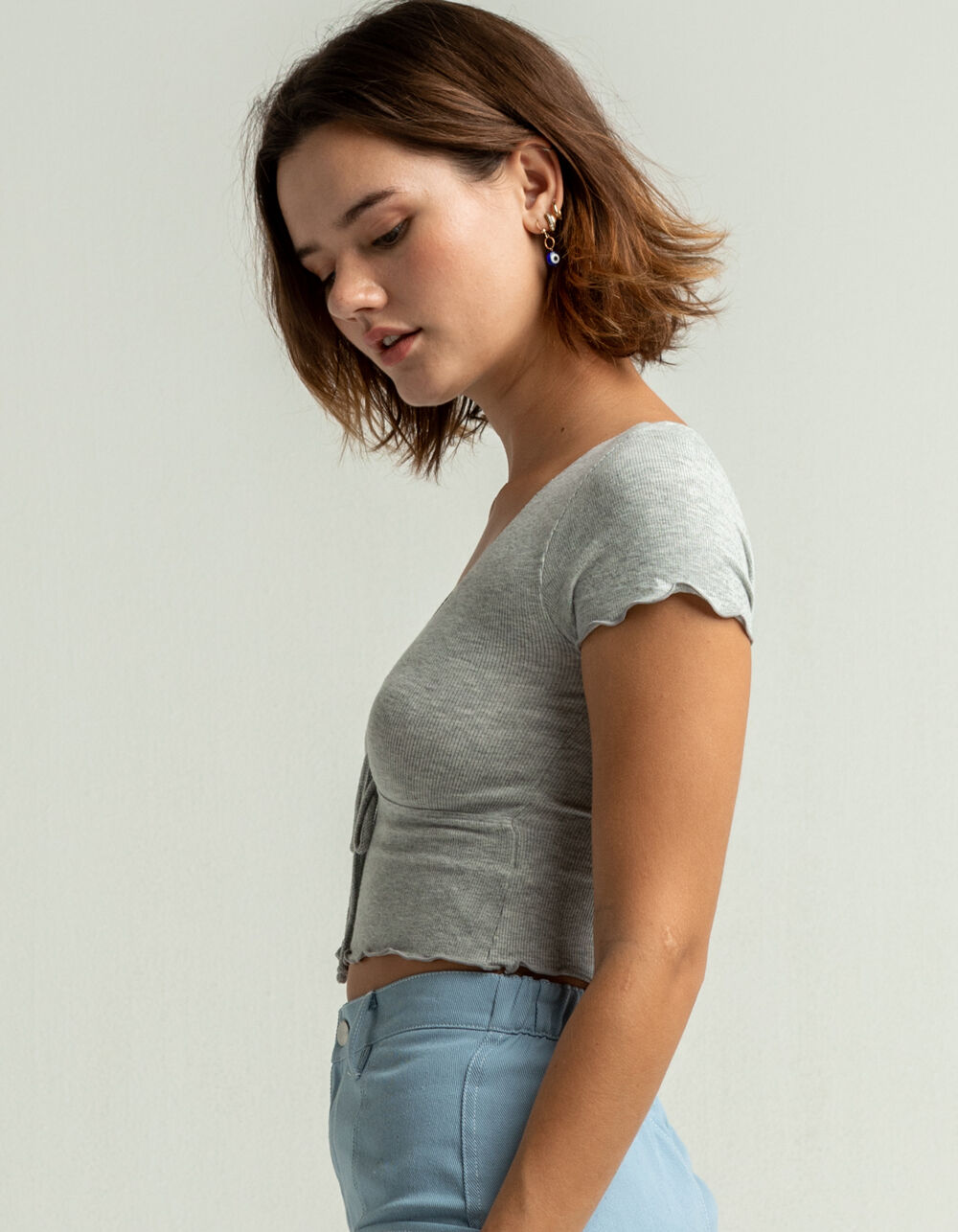 Tenly Hacci Ribbed High Waisted Flared Pant - Latte