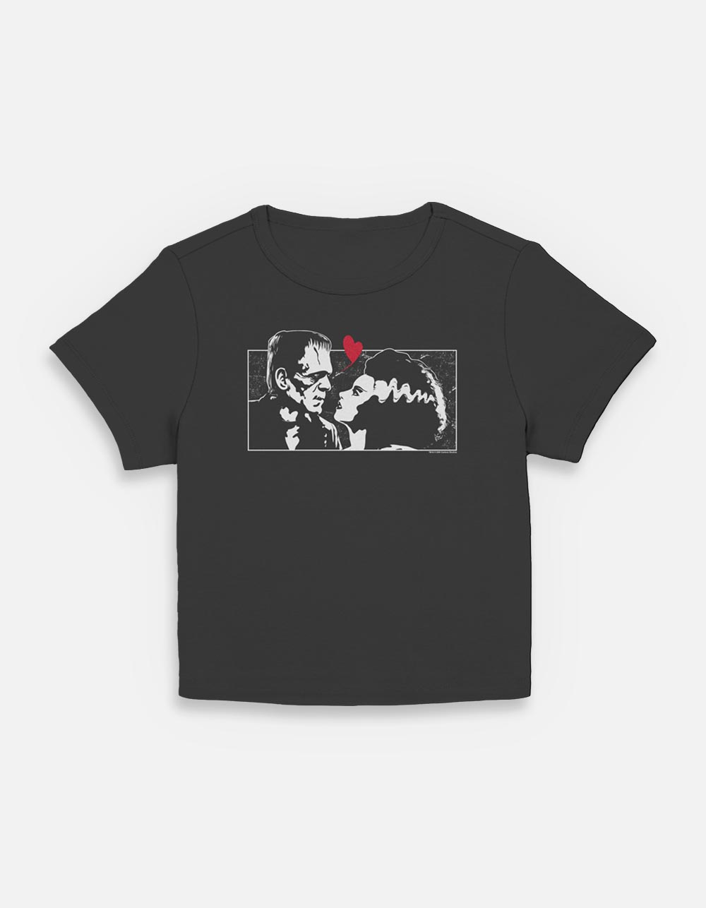 UNIVERSAL MONSTERS Monster Superlatives Womens Baby Tee - BLACK