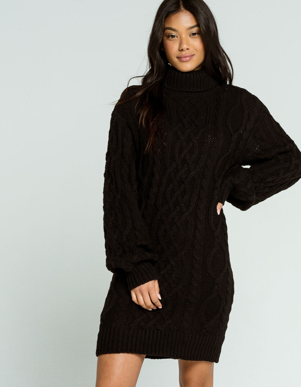 Cable Knit Womens Sweater Dress 