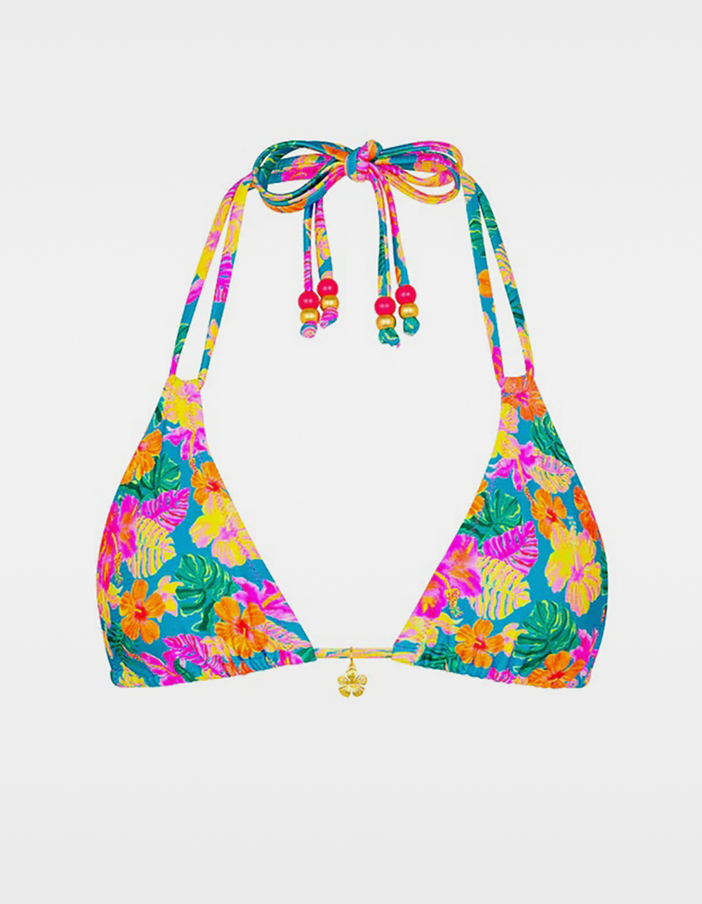 KULANI KINIS Paradise Pop Halter Bralette Bikini Top - MULTI