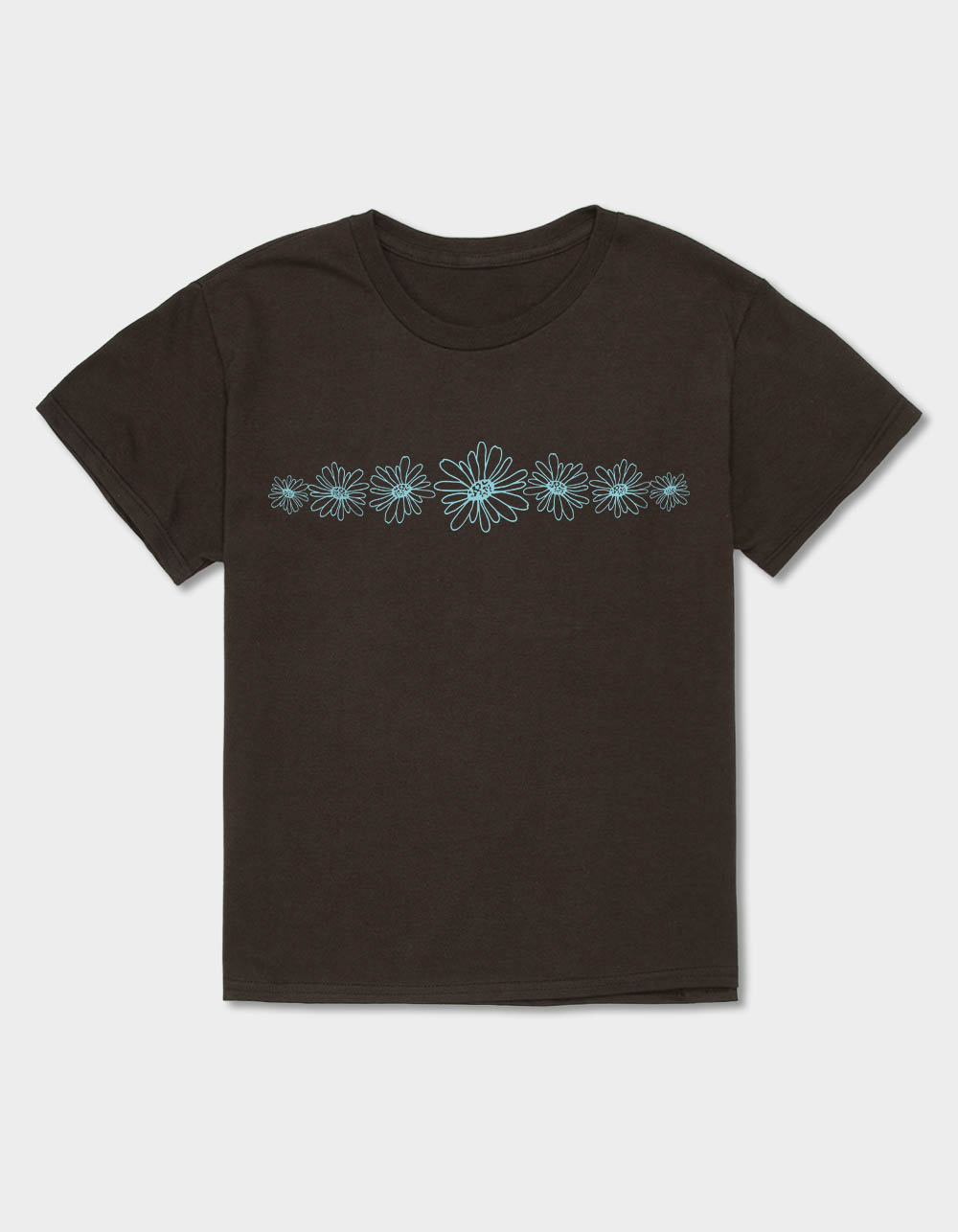 DAISY Outline Row Girls Tee - CHOCOLATE