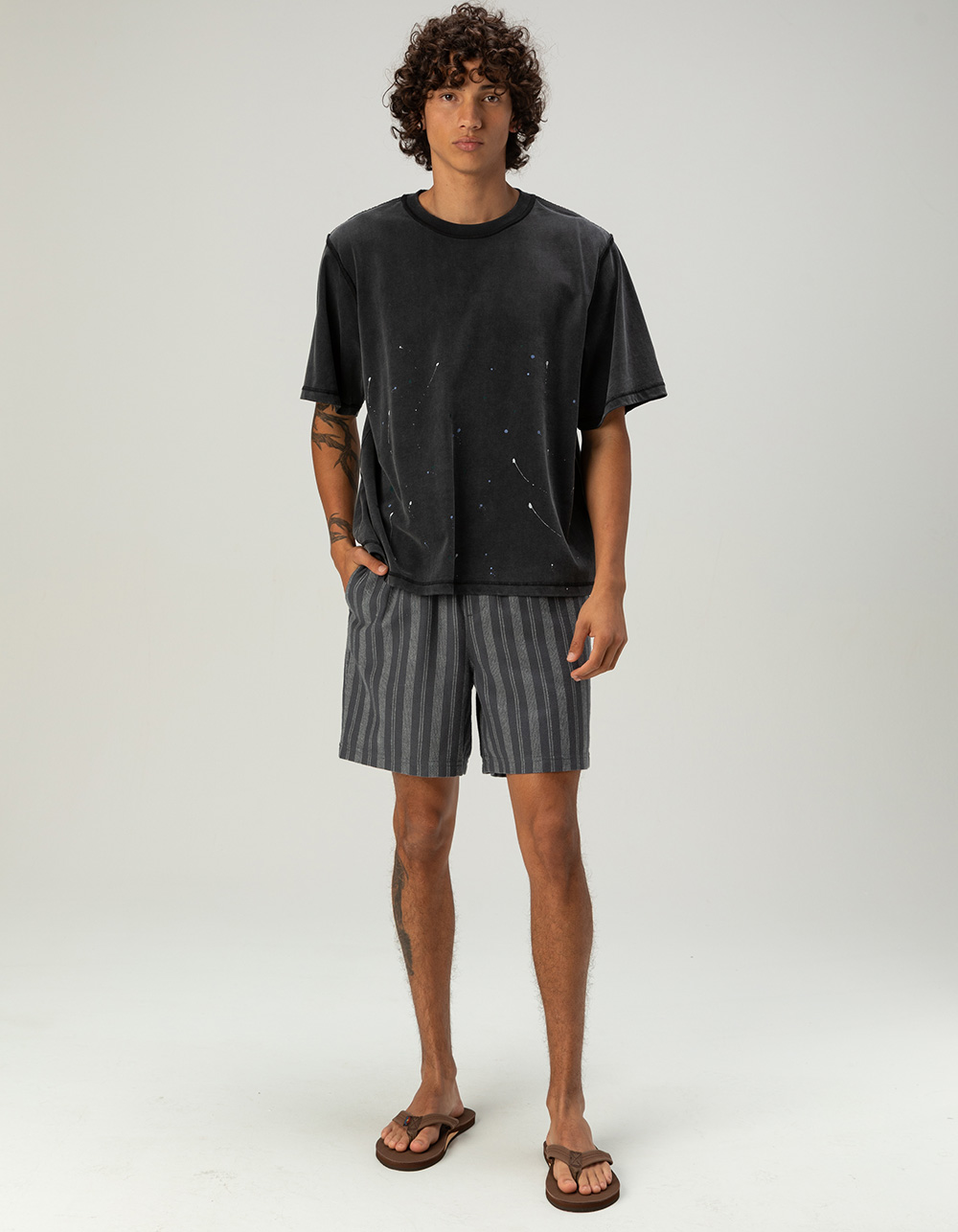 RSQ Mens Paint Splatter Boxy Tee