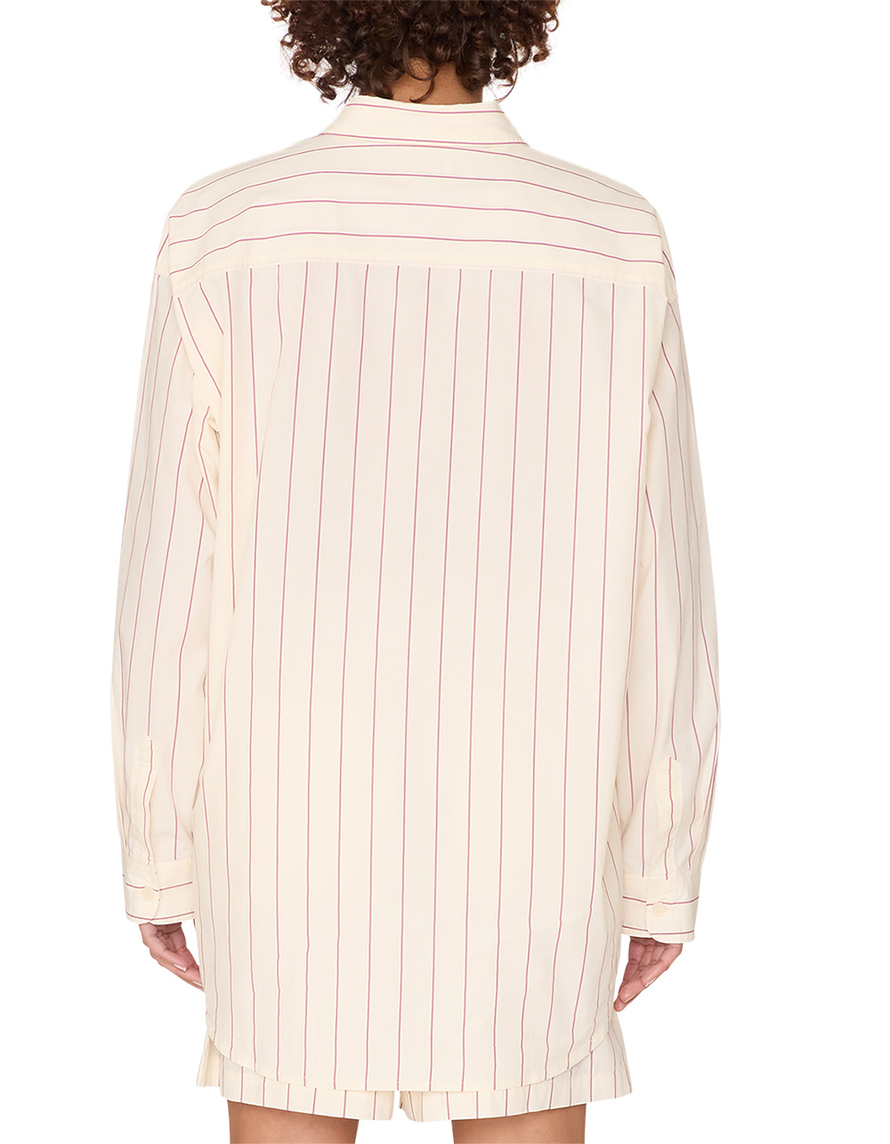 OBEY Primavera Stripe Womens Long Sleeve Button Up Shirt - Cream Combo