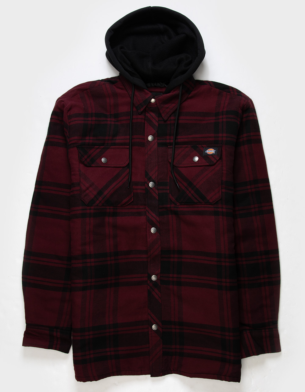 DICKIES Quilted Flannel Hooded Shirt Mens Jacket 