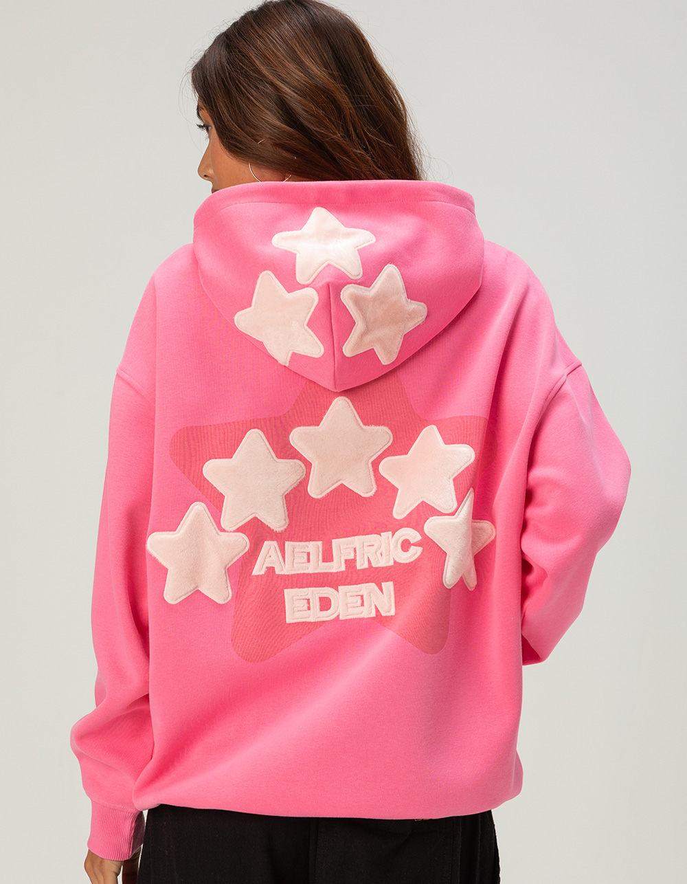 AELFRIC EDEN Colorful Star Womens Oversized Hoodie - PINK