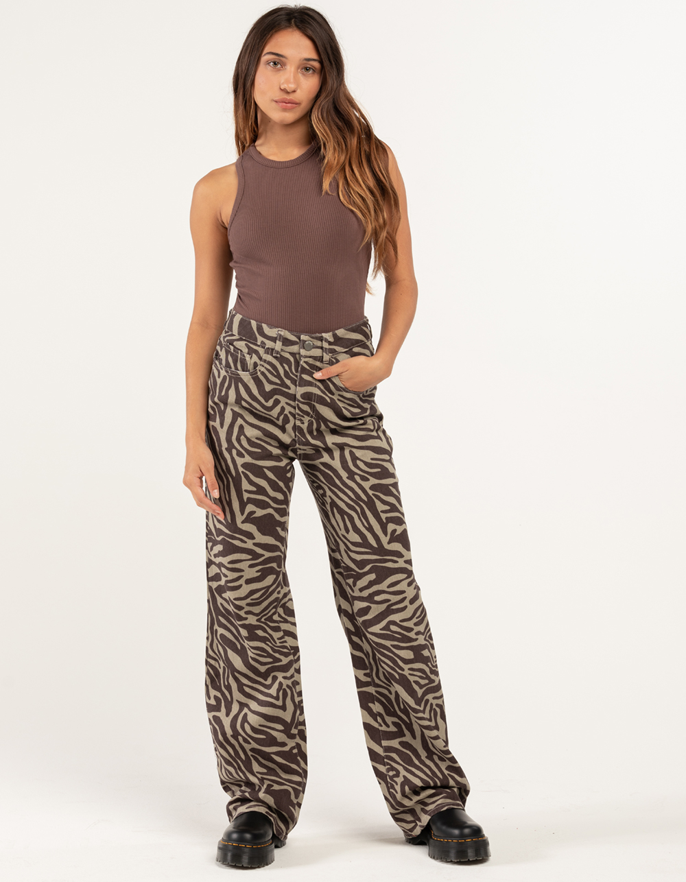 Kraan projector Tenslotte RSQ Womens High Rise Zebra Print Pants - GREEN COMBO | Tillys