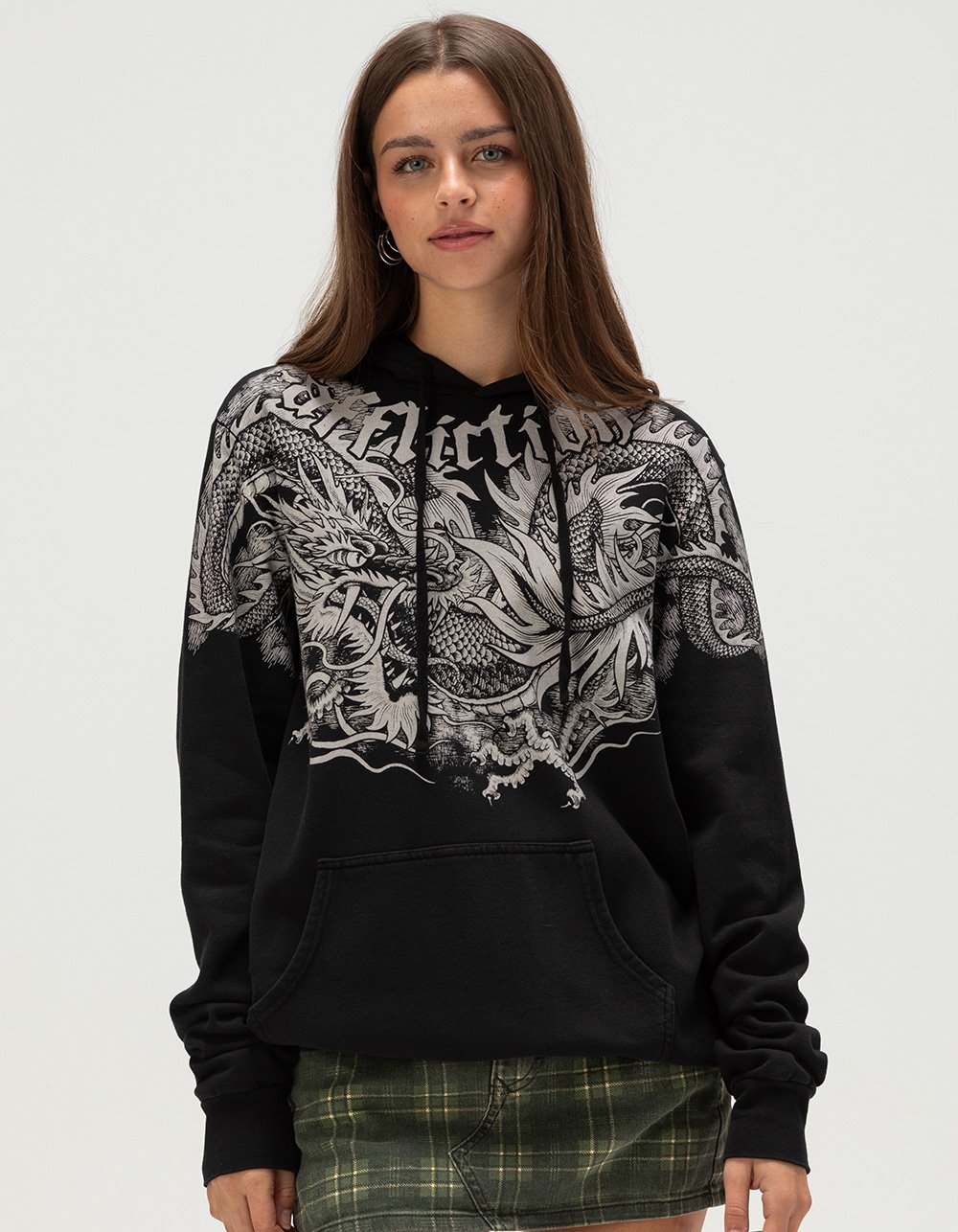 AFFLICTION Flaming Womens Hoodie - BLACK