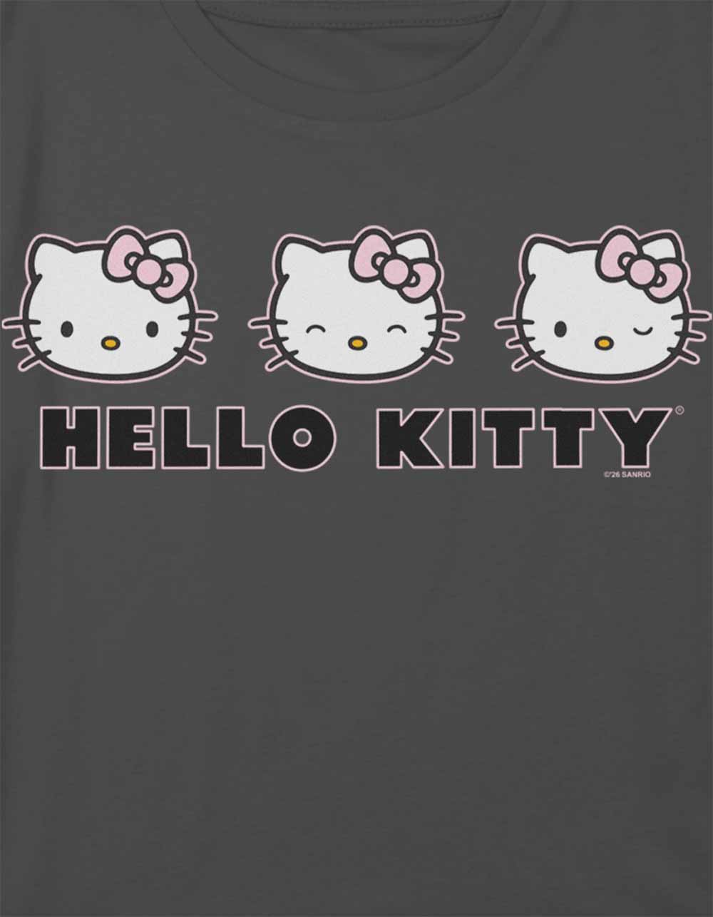 HELLO KITTY Expressions Girls Crop Tee - CHARCOAL