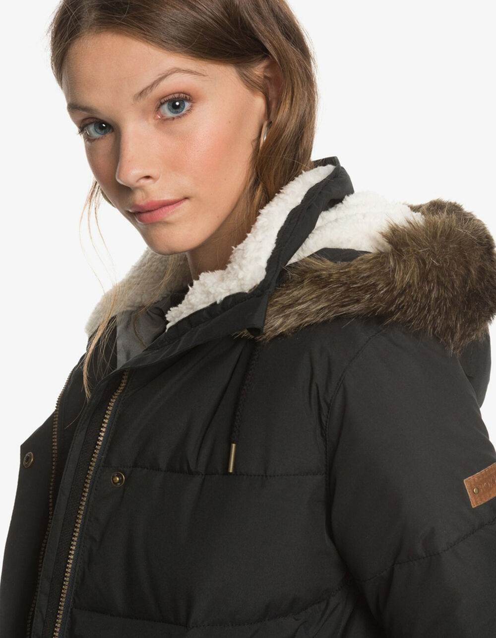 ROXY Ellie Waterproof Longline Womens Puffer Snow Jacket - BLACK | Tillys
