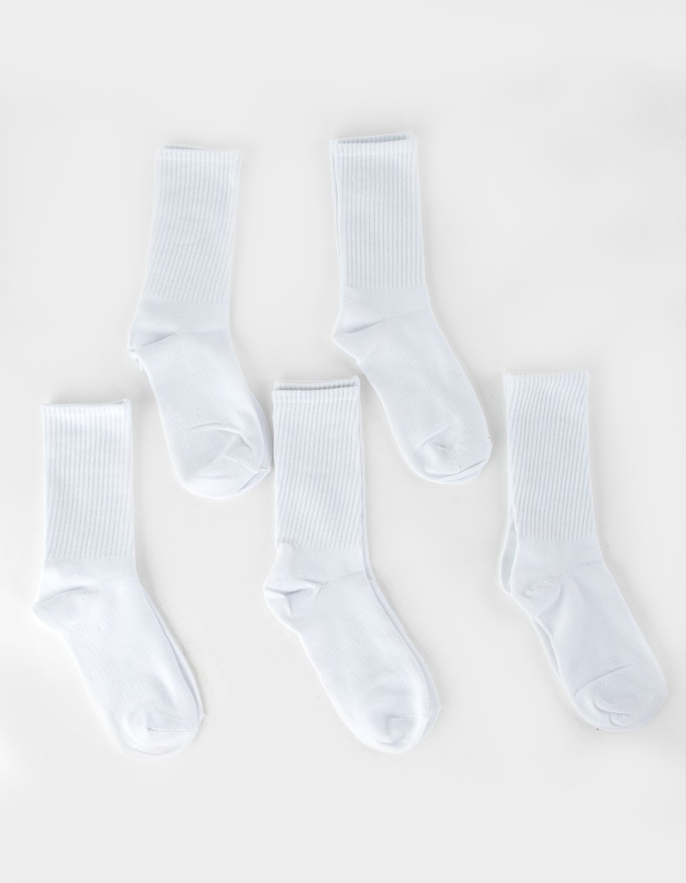FULL TILT 5 Pack Womens Crew Socks - WHITE