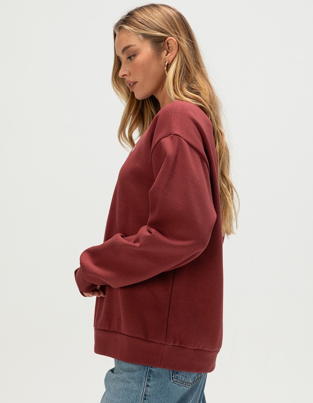 THE NORTH FACE Evolution Simple Dome Womens Oversized Crewneck Sweatshirt - BERRY