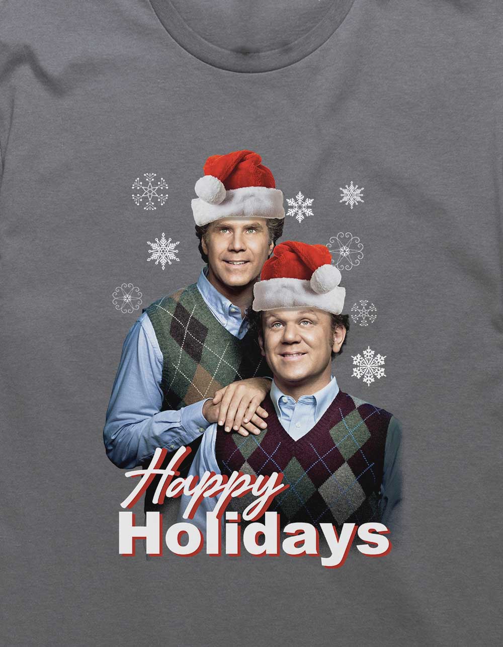 STEP BROTHERS Happy Holidays Unisex Tee - CHARCOAL