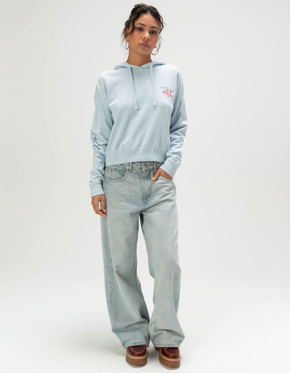 SALT LIFE Mahi Bloom Womens Hoodie - BLUE