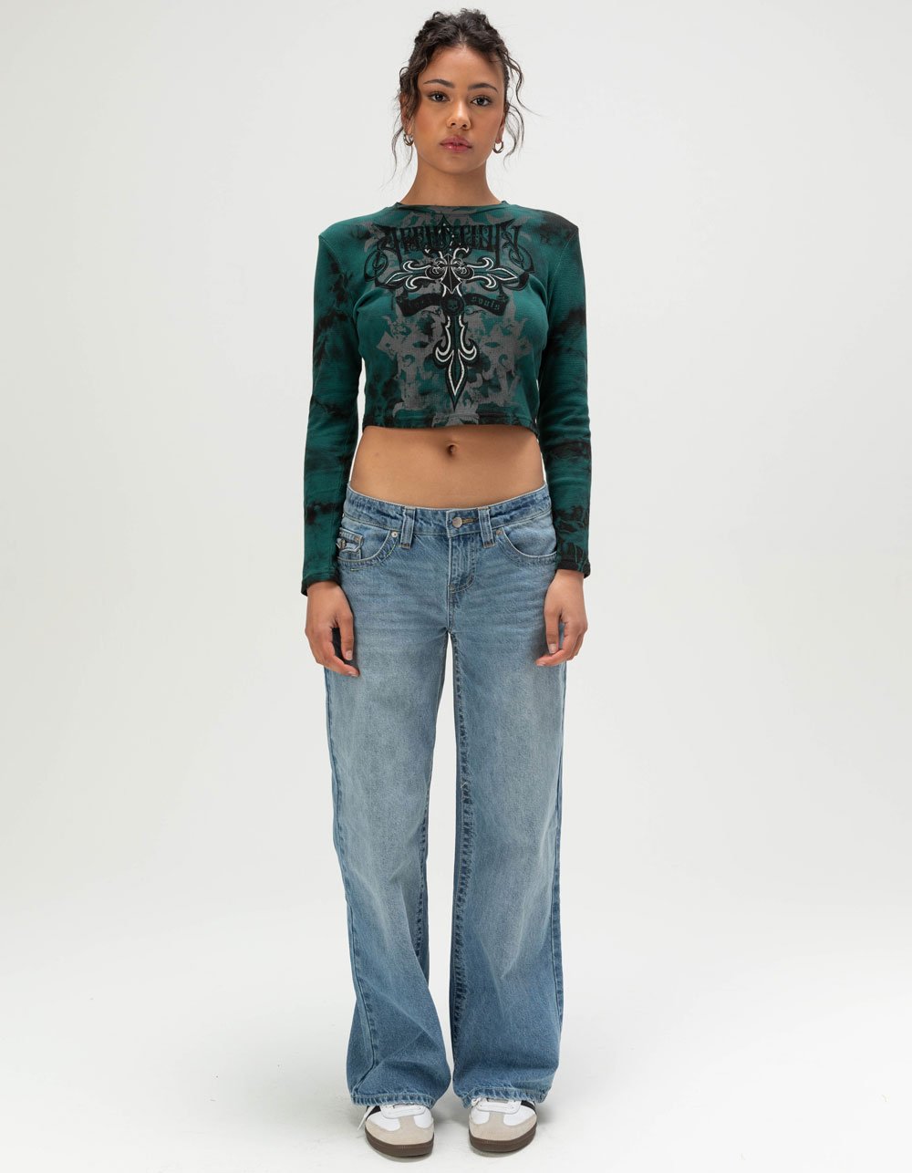 AFFLICTION Daredevil Womens Thermal - EMERALD