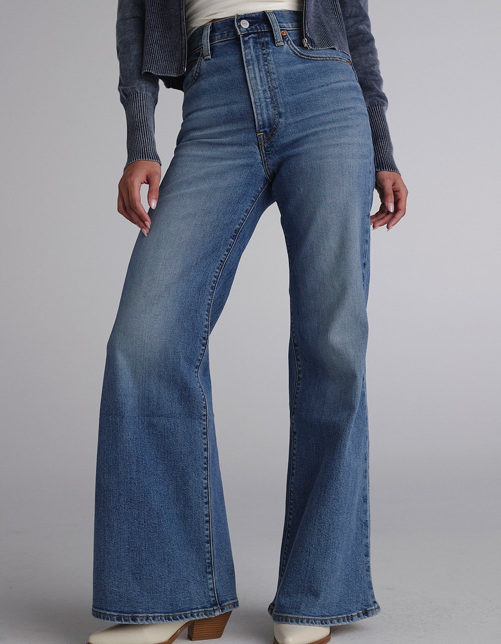 LEVI'S Ribcage Bell Womens Jeans - So Nice - DARK BLAST