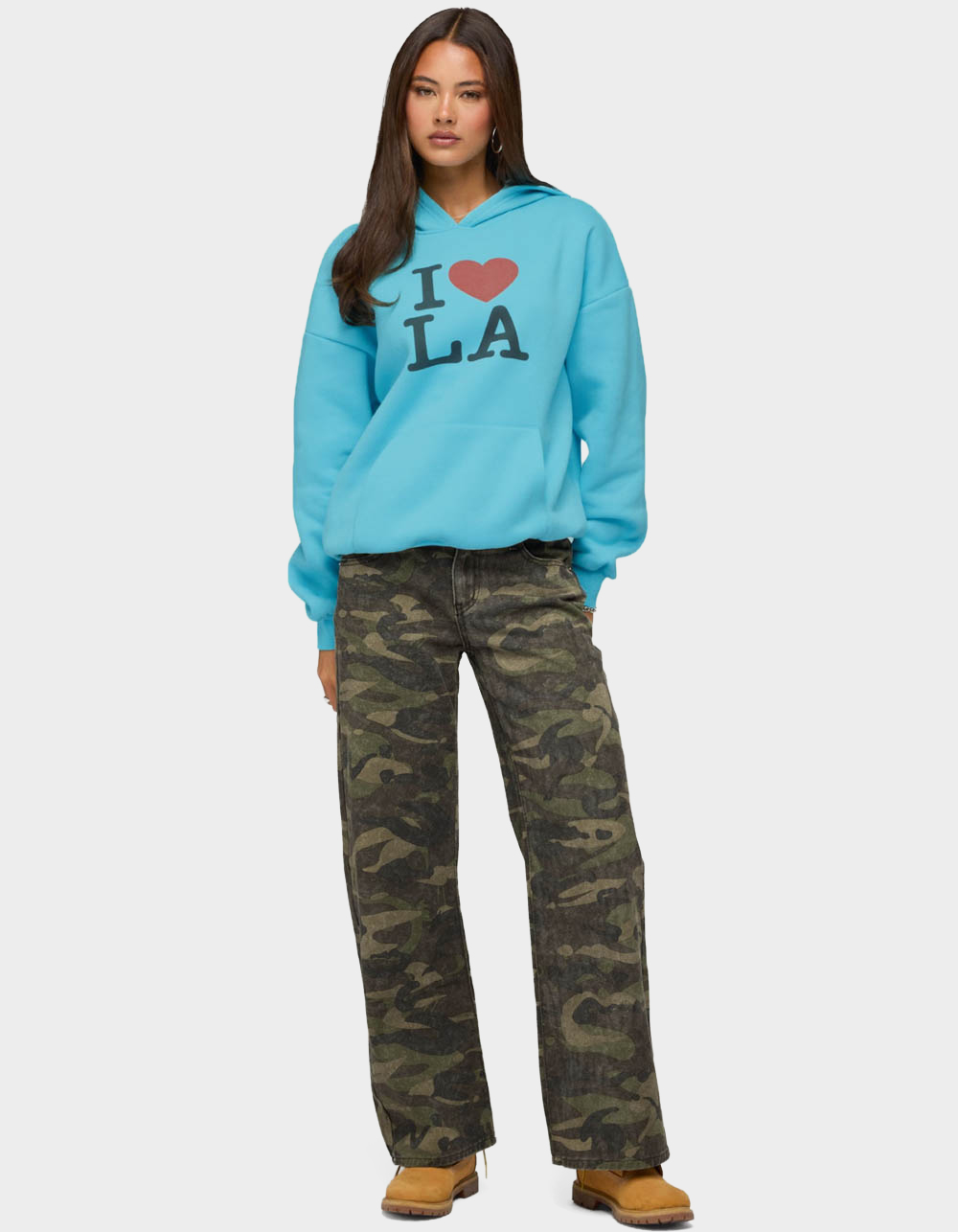 EDIKTED I Heart LA Hoodie - BLUE