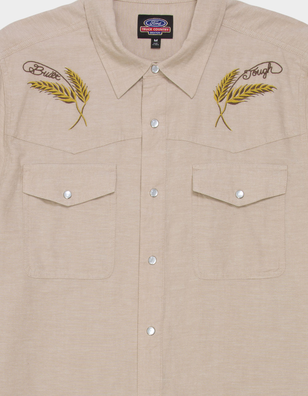 BRIXTON x Ford Mens Western Snap Front Shirt - TAUPE