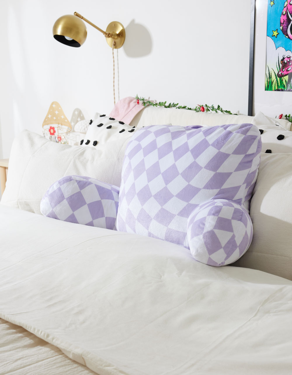 ISCREAM Psychedelic Check Lounge Pillow LAVENDAR Tillys