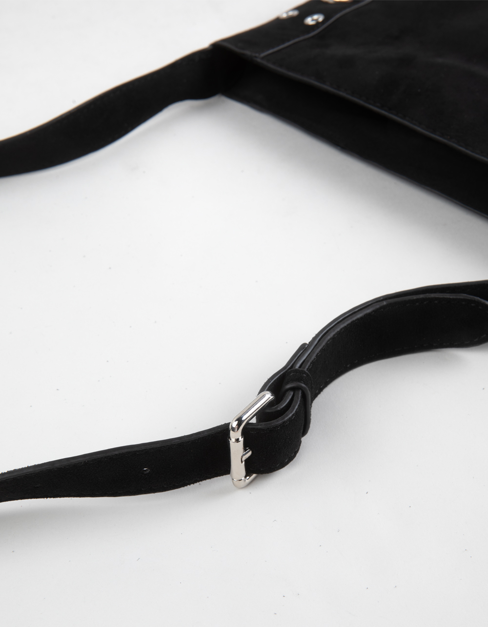 Ella Fringe Stud Crossbody Bag - BLACK