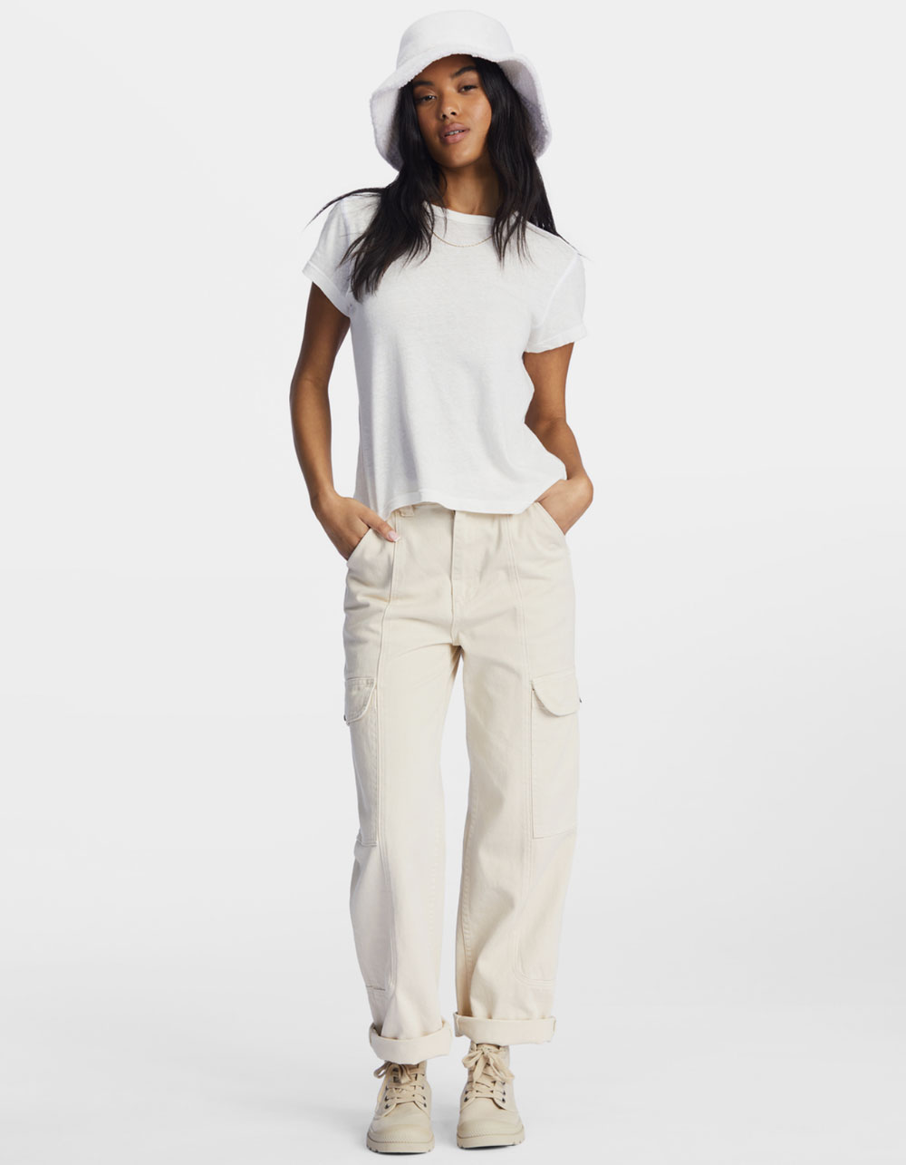90s Baggy High Cargo Jeans - White - Ladies | H&M