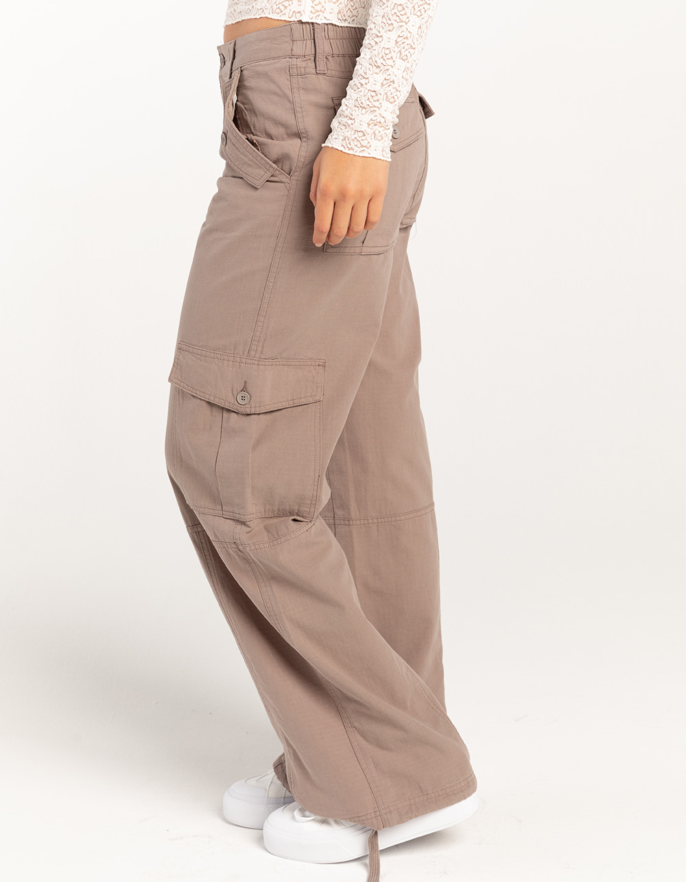 RSQ Womens Low Rise Ripstop Cargo Pants - TAUPE