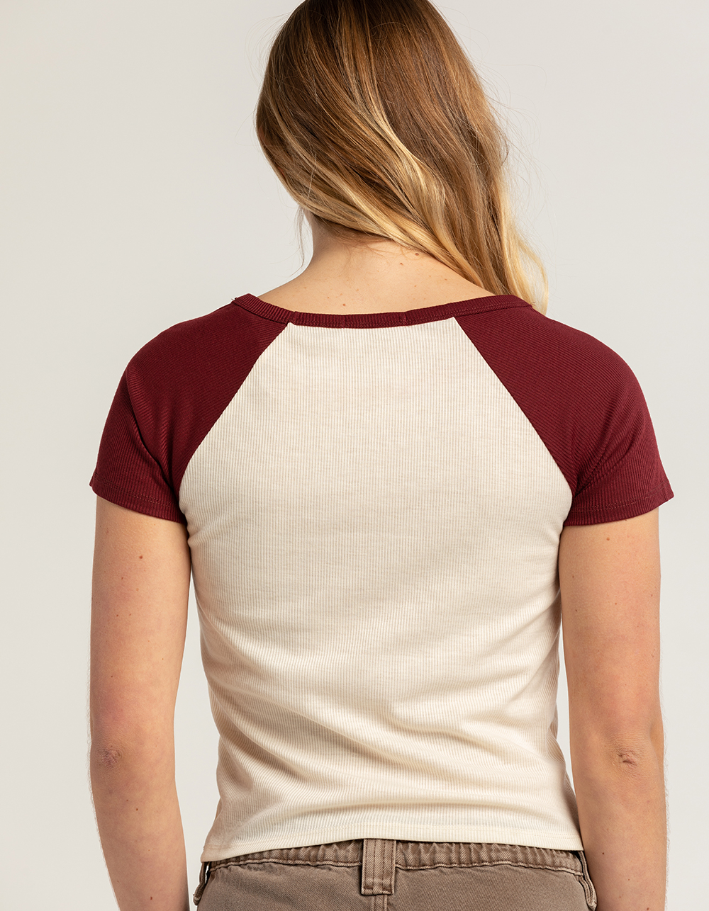 FULL TILT Womens Raglan Tee BURGUNDY Tillys