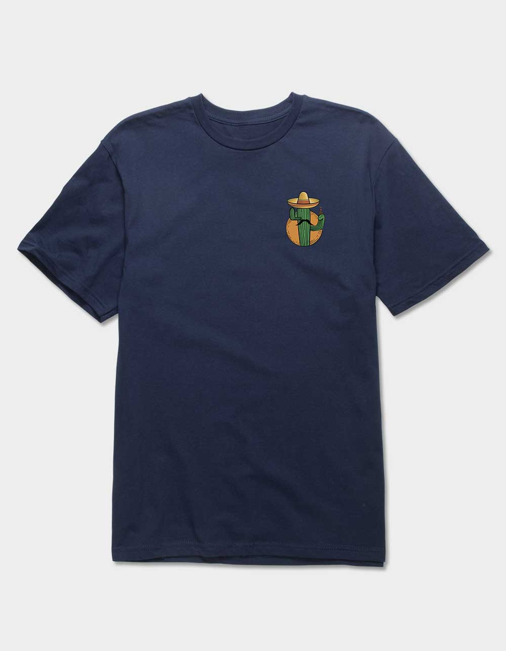 CACTUS Mustache Sombrero Unisex Tee - NAVY