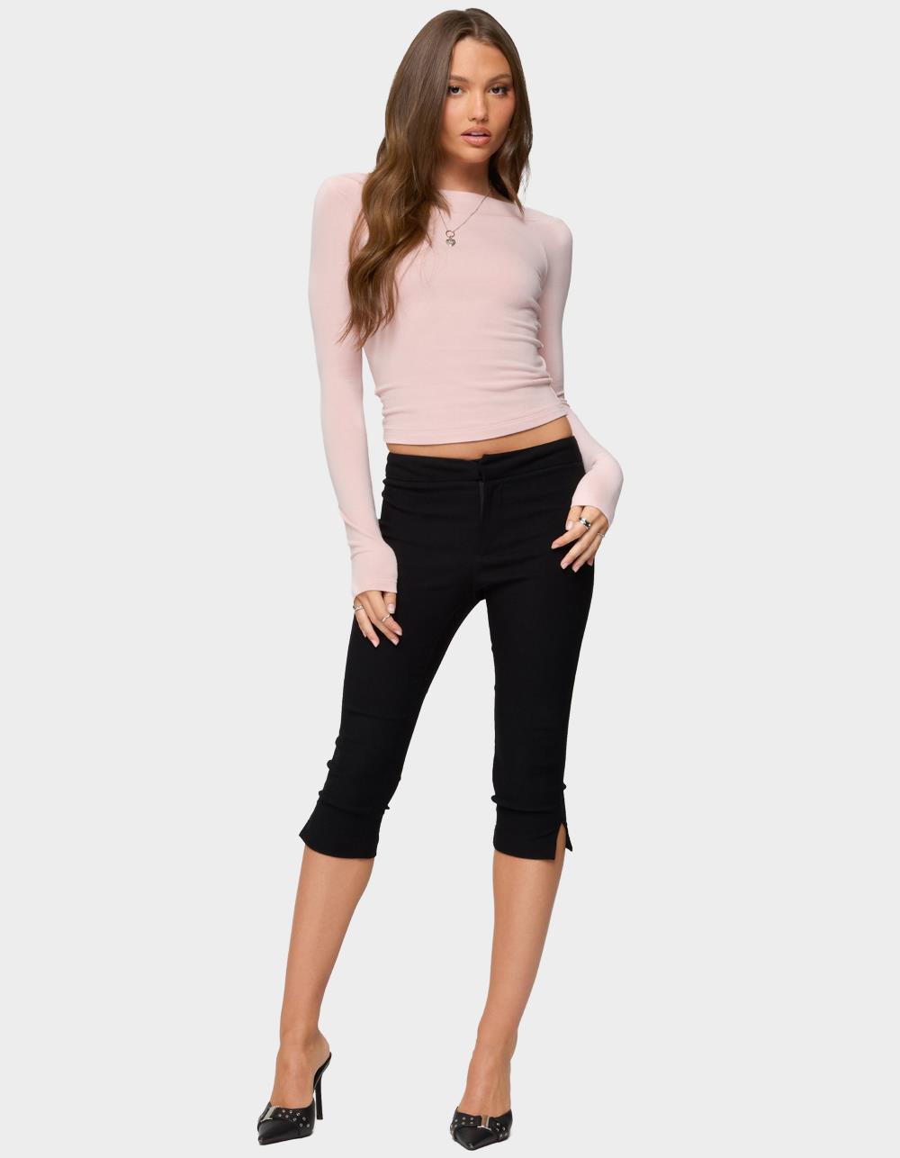 EDIKTED Embry Boat Neck Raglan Top - LIGHT PINK