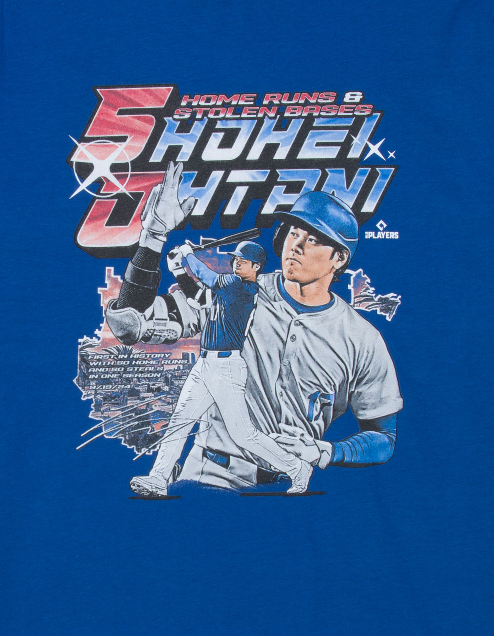 500 LEVEL Shohei Ohtani 50/50 Club Mens Tee - BLUE
