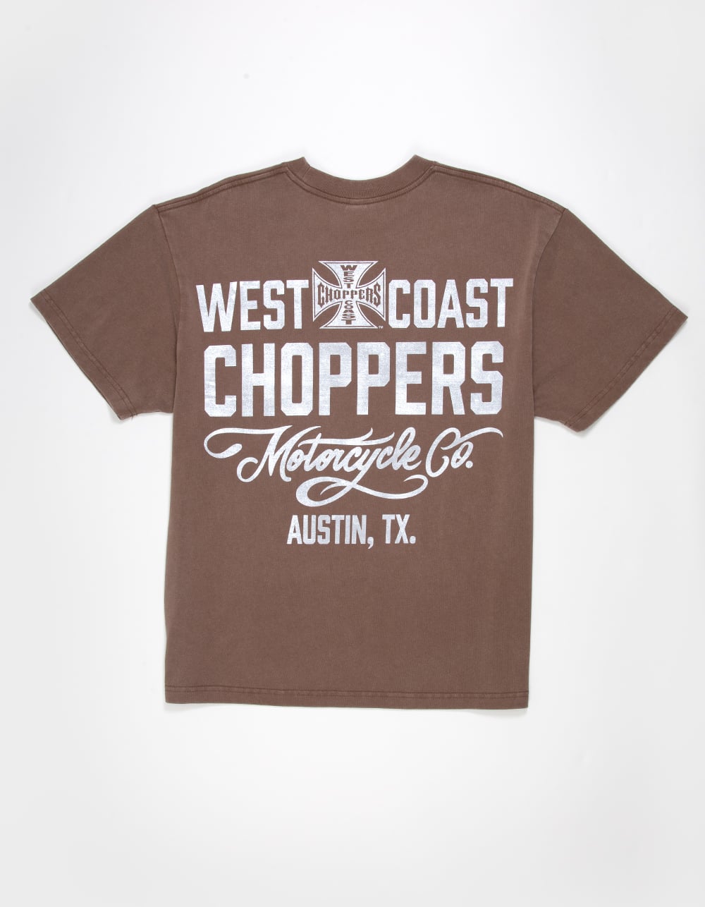 WEST COAST CHOPPERS Full Throttle Mens Boxy Tee - BROWN