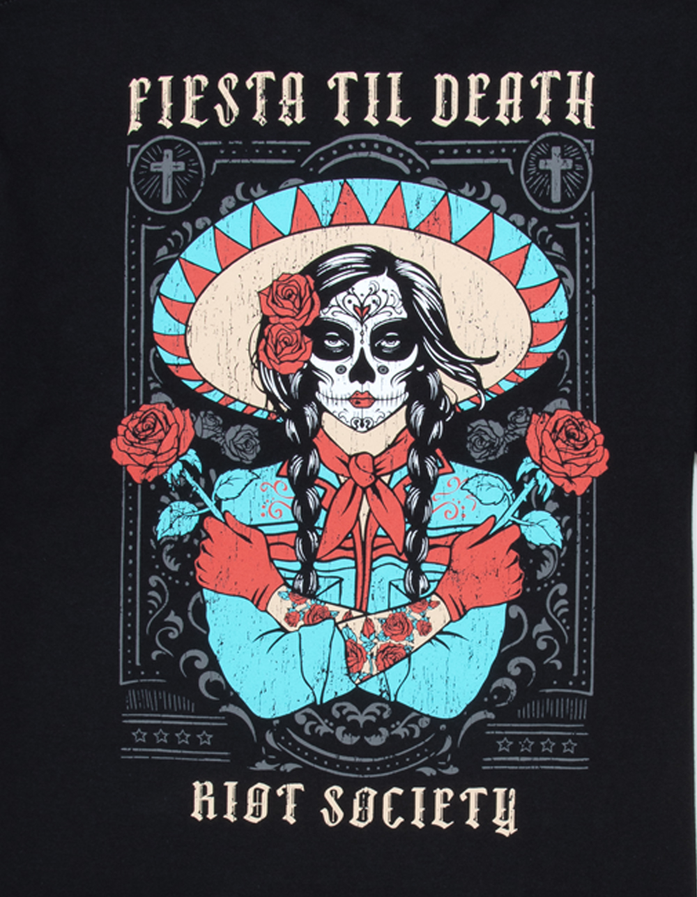 RIOT SOCIETY Last Fiesta Mens Tee - BLACK