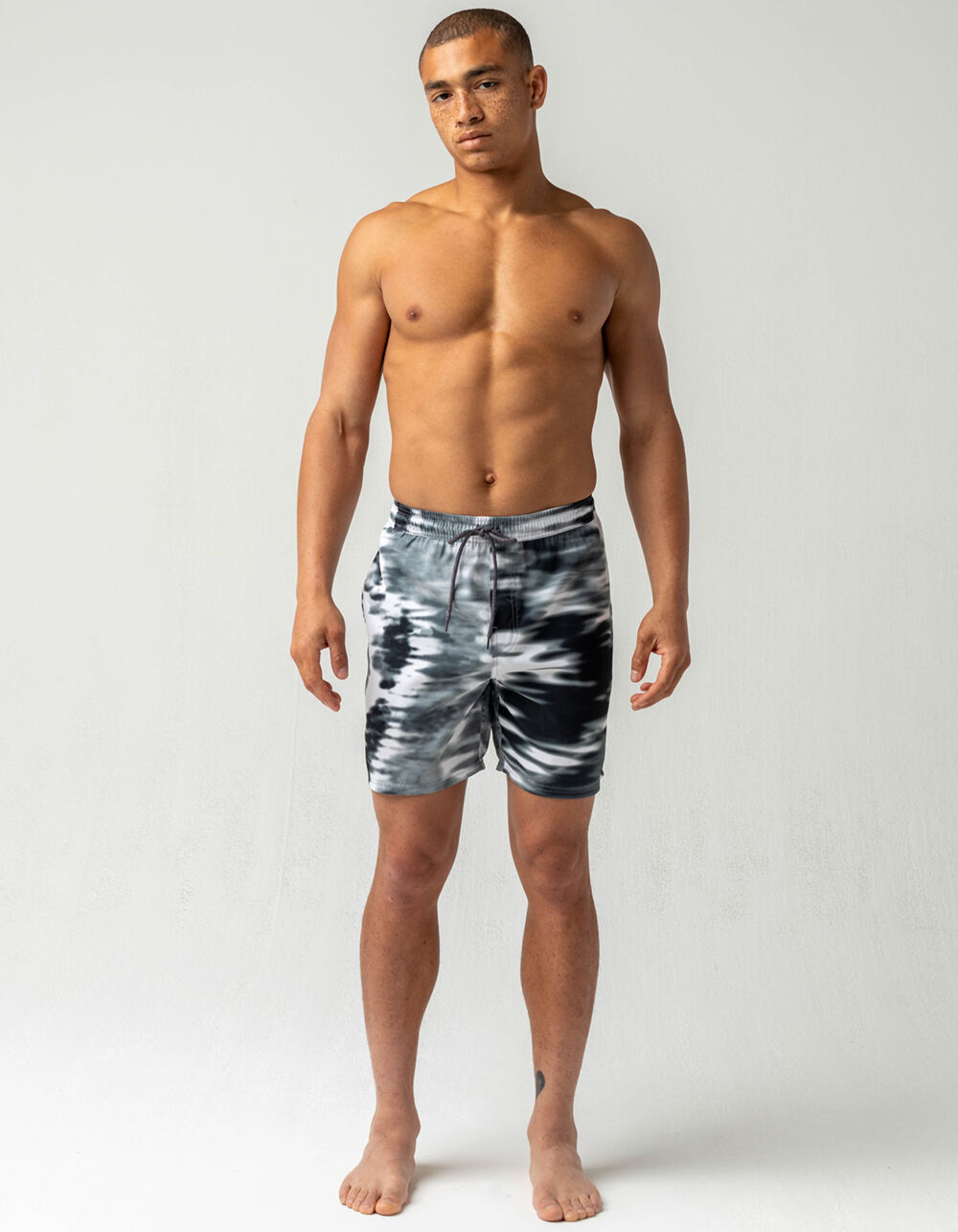 RIP CURL Lay Days Tie Dye Mens Volley Shorts - BLACK/WHITE | Tillys