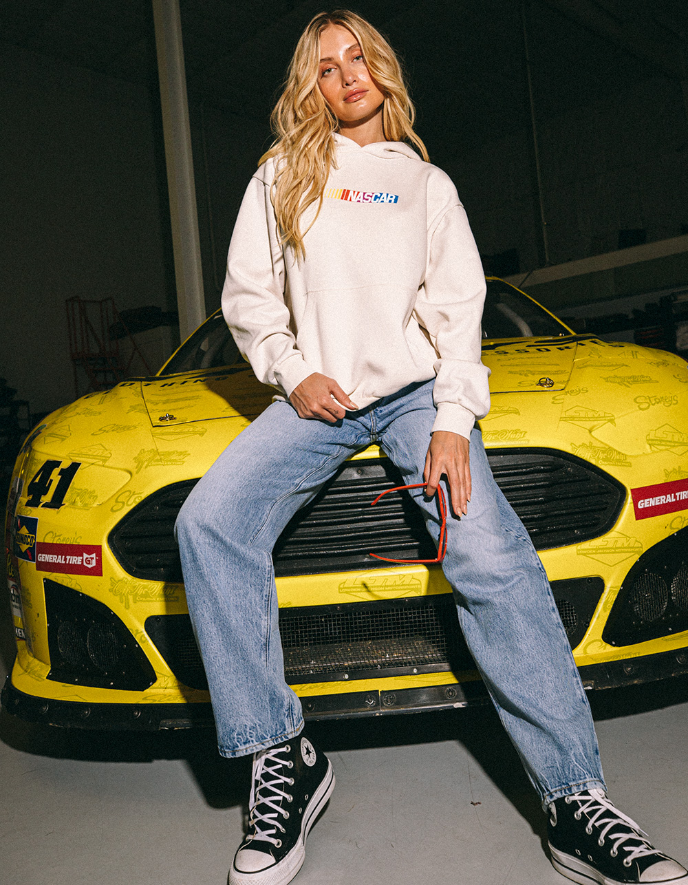 TILLYS x NASCAR Since 1948 Mens Hoodie - CREAM