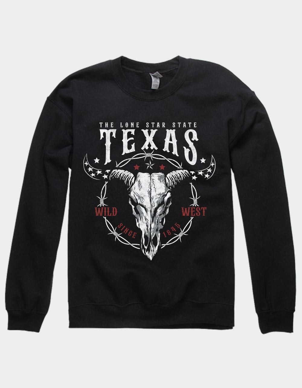TEXAS Lone Star State Unisex Crewneck Sweatshirt - BLACK
