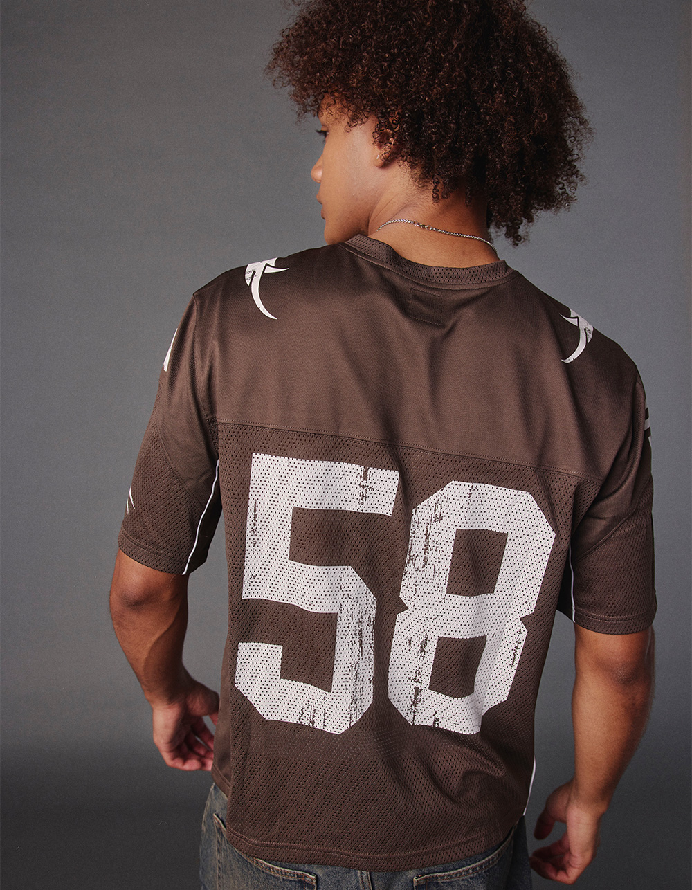 RSQ Mens Mesh Football Jersey - BROWN