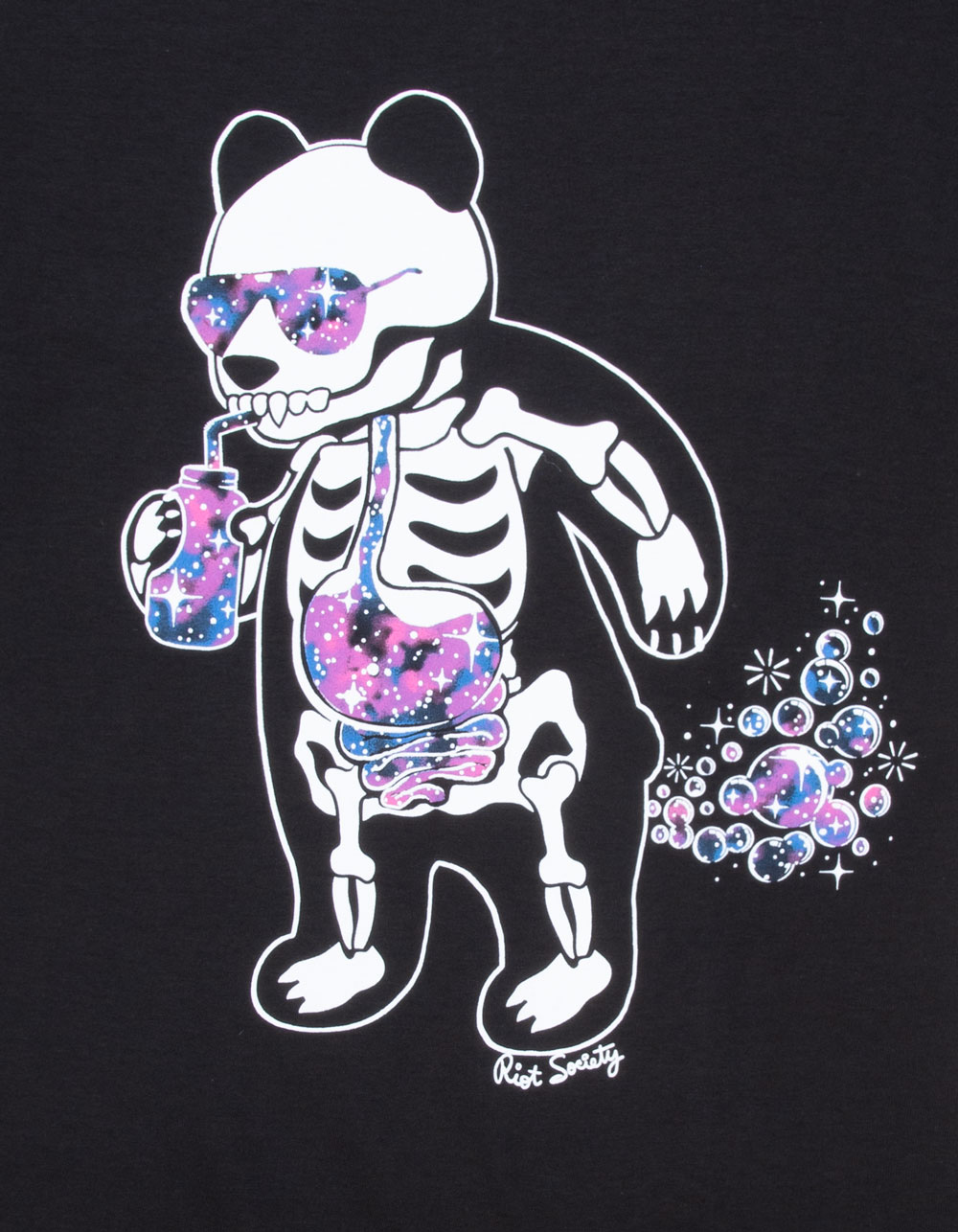 RIOT SOCIETY Panda Bubbles Mens Tee - BLACK