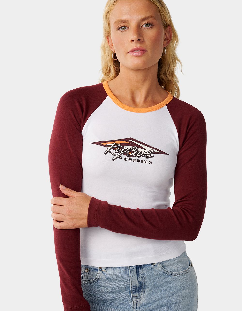 RIP CURL Island Dreams Raglan Womens Long Sleeve Tee - WHITE