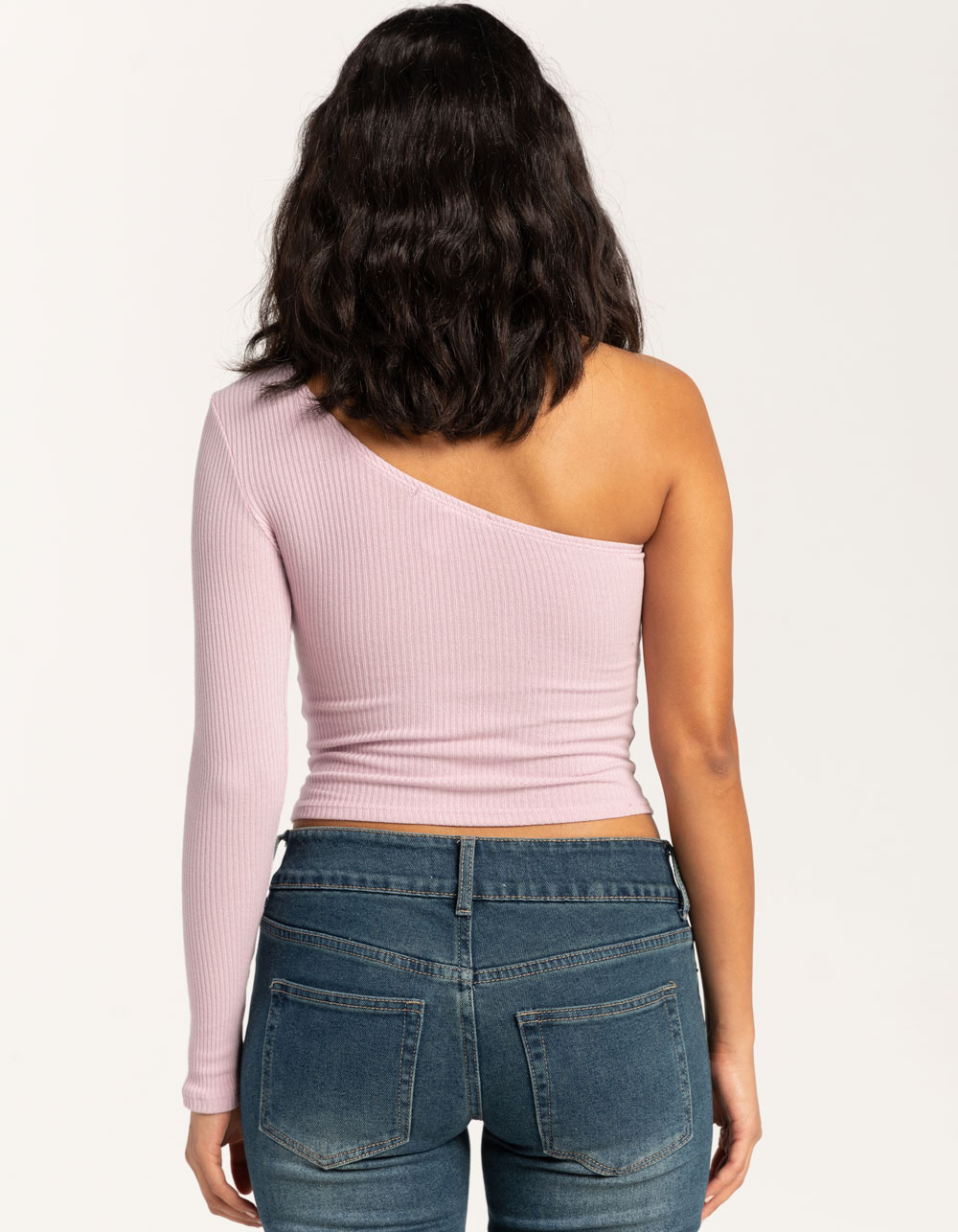 RSQ One Shoulder Long Sleeve Womens Top - LAVENDAR