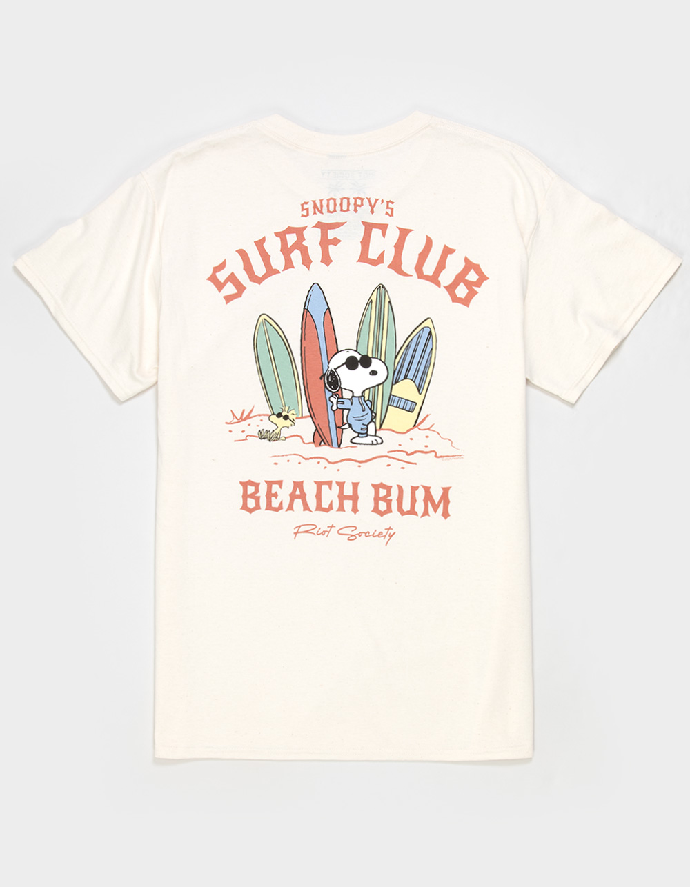 RIOT SOCIETY x Peanuts Surf Club Mens Tee - CREAM