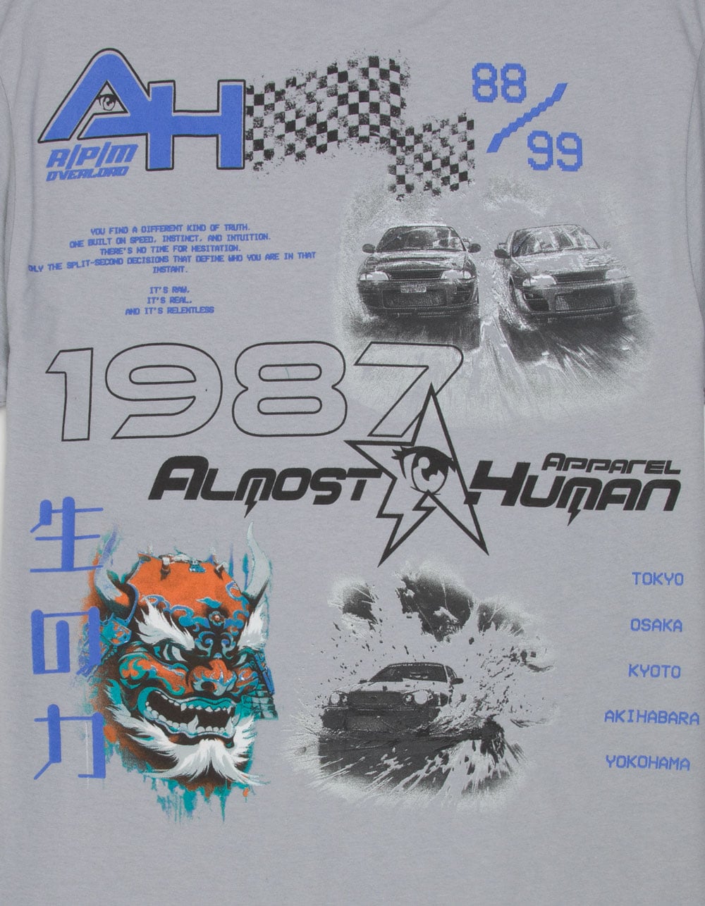 ALMOST HUMAN 1987 Mens Tee - LIGHT GRAY